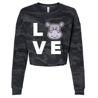 Hippo Lovers Hippopotamus Gift Funny Hippo Gift Cropped Pullover Crew