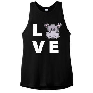 Hippo Lovers Hippopotamus Gift Funny Hippo Gift Ladies PosiCharge Tri-Blend Wicking Tank