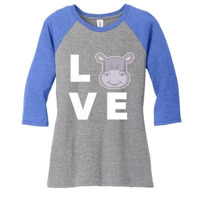 Hippo Lovers Hippopotamus Gift Funny Hippo Gift Women's Tri-Blend 3/4-Sleeve Raglan Shirt