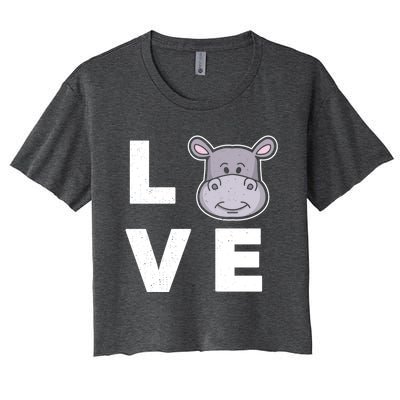 Hippo Lovers Hippopotamus Gift Funny Hippo Gift Women's Crop Top Tee