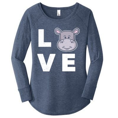 Hippo Lovers Hippopotamus Gift Funny Hippo Gift Women's Perfect Tri Tunic Long Sleeve Shirt