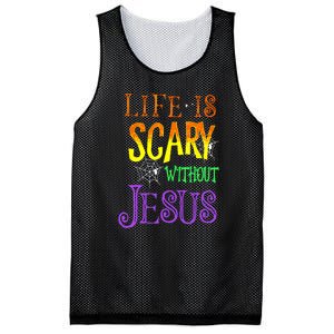 Halloween Life Is Scary Without Jesus Costume Gift Mesh Reversible Basketball Jersey Tank