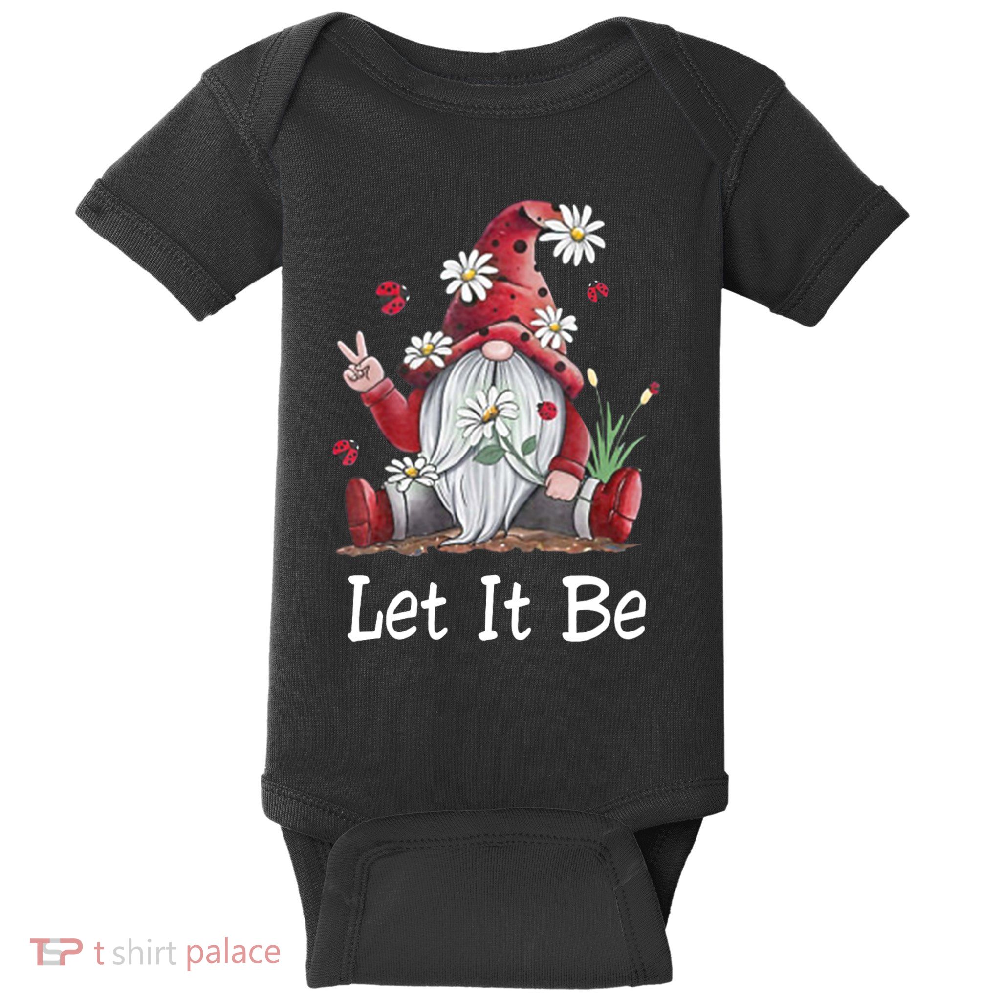 Hippie Let It Be Gnome Baby Bodysuit