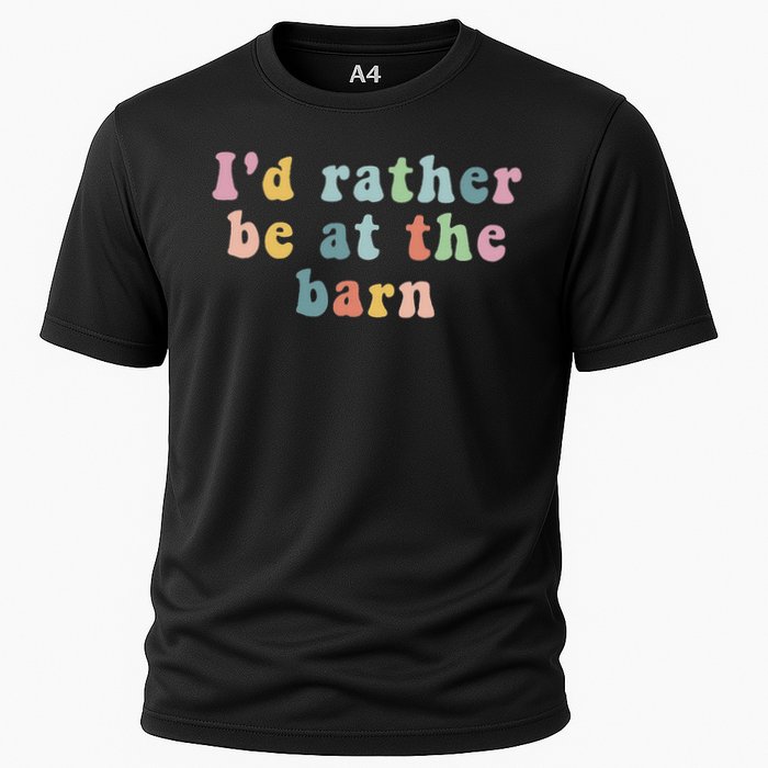 Horse Lovers I'd Rather Be At The Barn Cooling Performance Crew T-Shirt