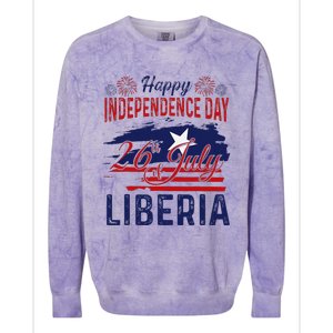 Happy Liberia Independence Day Liberia Liberian Flag Colorblast Crewneck Sweatshirt