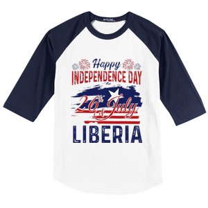 Happy Liberia Independence Day Liberia Liberian Flag Baseball Sleeve Shirt