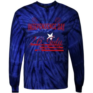 Happy Liberia Independence Day Liberia Liberian Flag Tie-Dye Long Sleeve Shirt