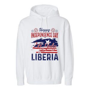 Happy Liberia Independence Day Liberia Liberian Flag Garment-Dyed Fleece Hoodie