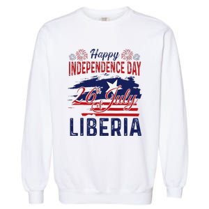 Happy Liberia Independence Day Liberia Liberian Flag Garment-Dyed Sweatshirt