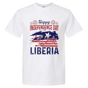 Happy Liberia Independence Day Liberia Liberian Flag Garment-Dyed Heavyweight T-Shirt