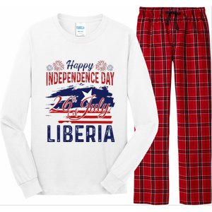 Happy Liberia Independence Day Liberia Liberian Flag Long Sleeve Pajama Set