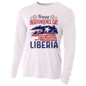 Happy Liberia Independence Day Liberia Liberian Flag Cooling Performance Long Sleeve Crew