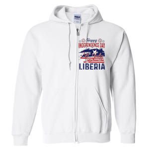 Happy Liberia Independence Day Liberia Liberian Flag Full Zip Hoodie