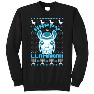 Happy Llamakah Jewish Llama Hanukkah Ugly Christmas Sweater Sweatshirt