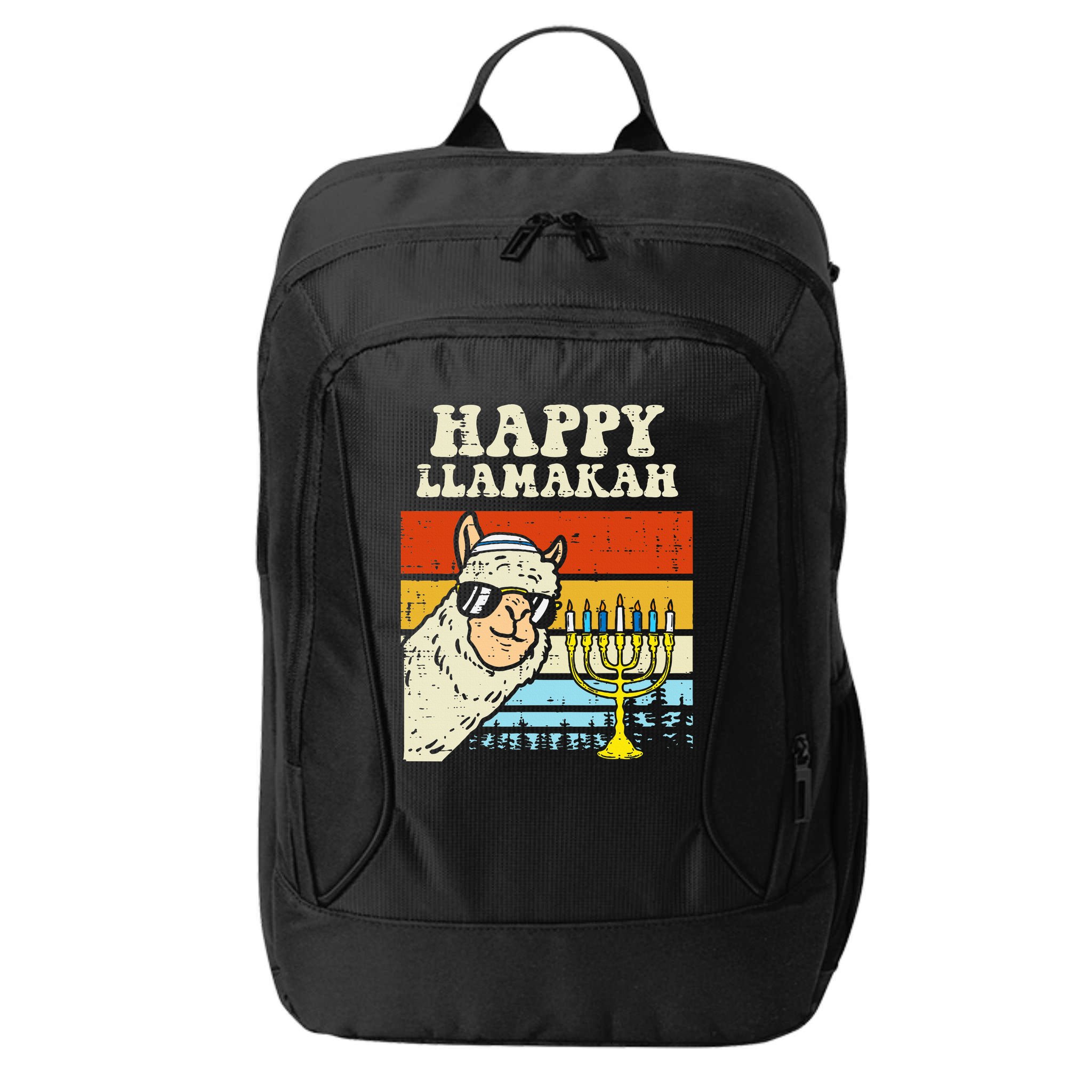 Happy Llamakah Jewish Llama Funny Hanukkah Pajamas Chanukah  City Backpack