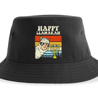 Happy Llamakah Jewish Llama Funny Hanukkah Pajamas Chanukah  Sustainable Bucket Hat