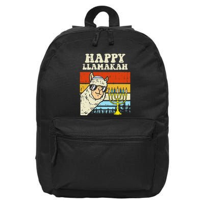 Happy Llamakah Jewish Llama Funny Hanukkah Pajamas Chanukah  16 in Basic Backpack