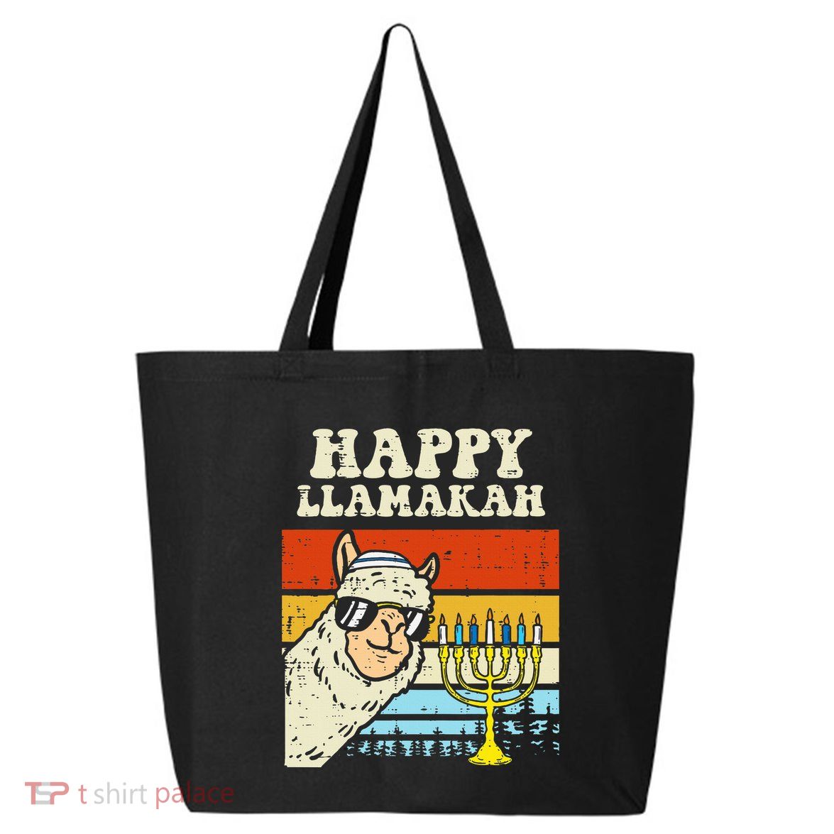 Happy Llamakah Jewish Llama Funny Hanukkah Pajamas Chanukah  25L Jumbo Tote
