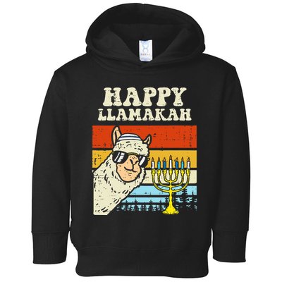 Happy Llamakah Jewish Llama Funny Hanukkah Pajamas Chanukah  Toddler Hoodie