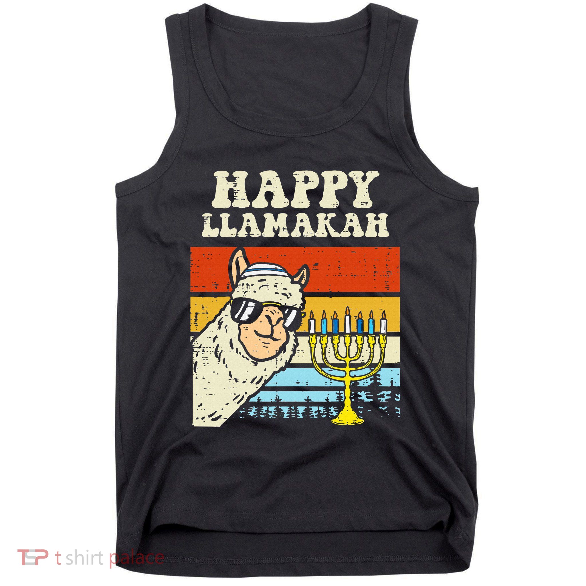 Happy Llamakah Jewish Llama Funny Hanukkah Pajamas Chanukah  Tank Top