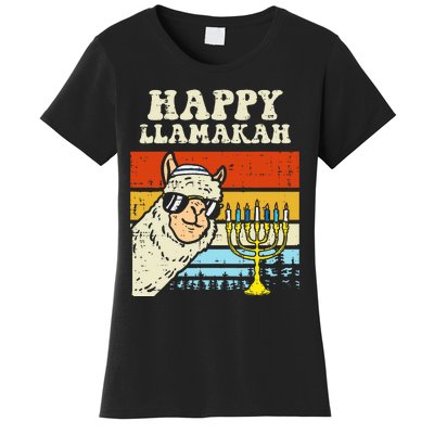 Happy Llamakah Jewish Llama Funny Hanukkah Pajamas Chanukah  Women's T-Shirt