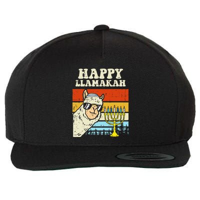 Happy Llamakah Jewish Llama Funny Hanukkah Pajamas Chanukah  Wool Snapback Cap