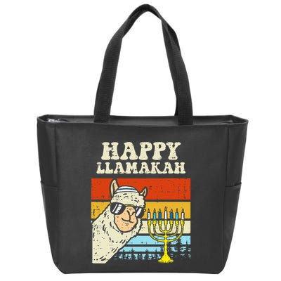 Happy Llamakah Jewish Llama Funny Hanukkah Pajamas Chanukah  Zip Tote Bag