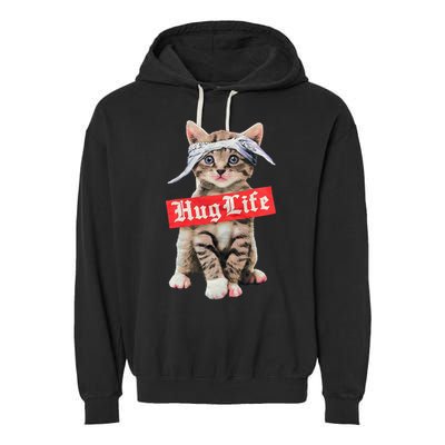 Hug Life Kitty Cat Hug Kitten Garment-Dyed Fleece Hoodie