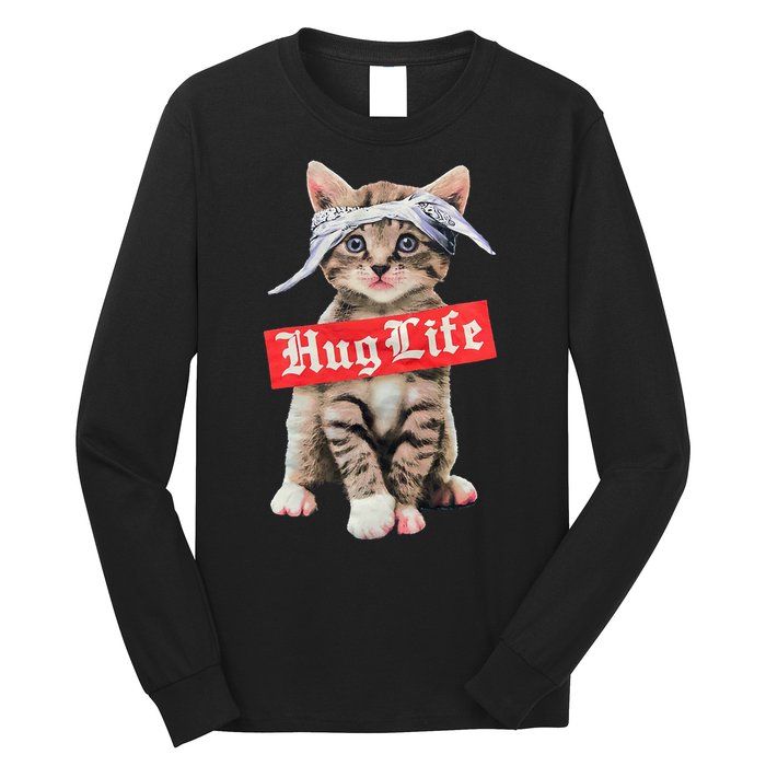 Hug Life Kitty Cat Hug Kitten Long Sleeve Shirt