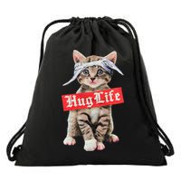 Hug Life Kitty Cat Hug Kitten Drawstring Bag