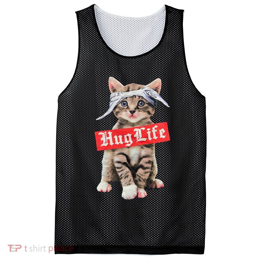 Hug Life Kitty Cat Hug Kitten Mesh Reversible Basketball Jersey Tank