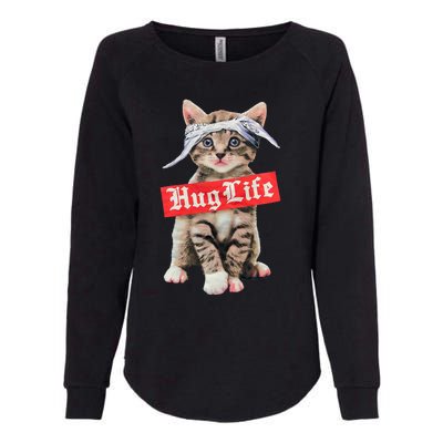 Hug Life Kitty Cat Hug Kitten Womens California Wash Sweatshirt