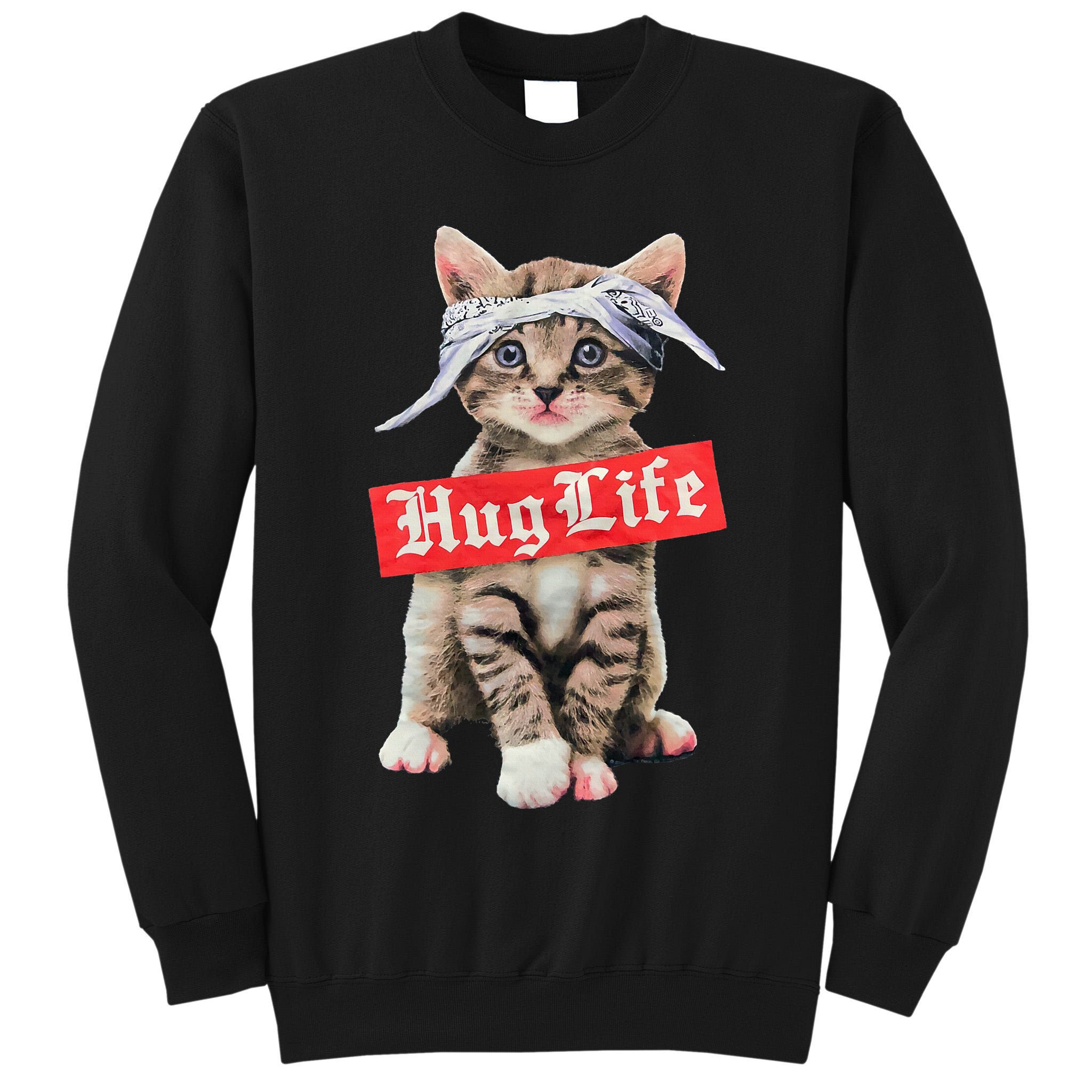 Hug Life Kitty Cat Hug Kitten Tall Sweatshirt
