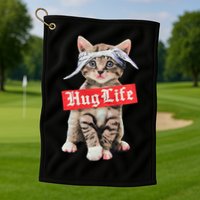 Hug Life Kitty Cat Hug Kitten Golf Towel
