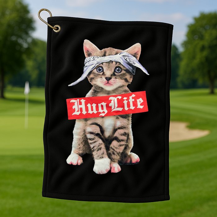 Hug Life Kitty Cat Hug Kitten Golf Towel