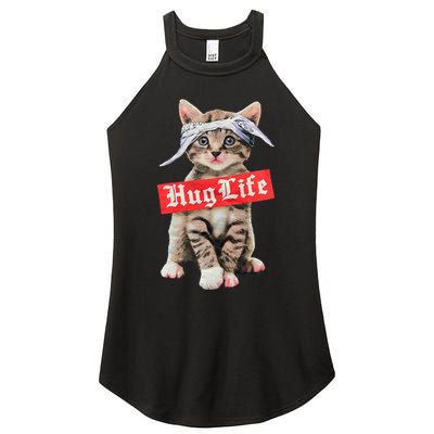 Hug Life Kitty Cat Hug Kitten Women's Perfect Tri Rocker Tank