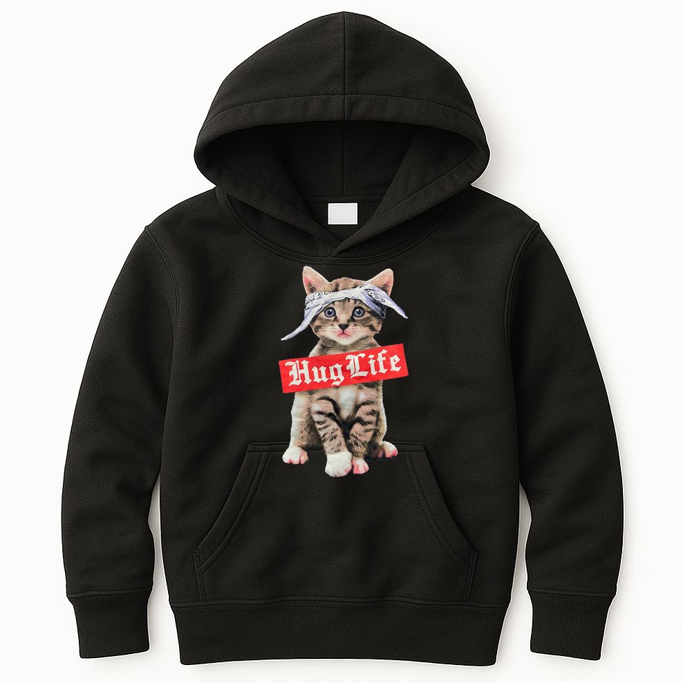 Hug Life Kitty Cat Hug Kitten Kids Hoodie
