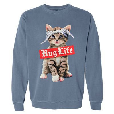 Hug Life Kitty Cat Hug Kitten Garment-Dyed Sweatshirt
