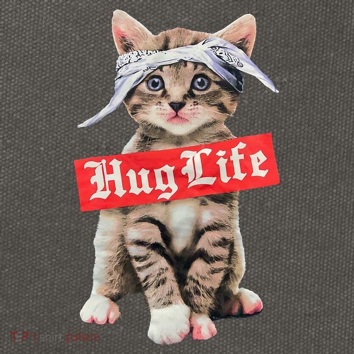 Hug Life Kitty Cat Hug Kitten Cotton Canvas Backpack