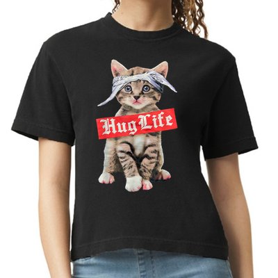 Hug Life Kitty Cat Hug Kitten Comfort Colors Boxy T-Shirt