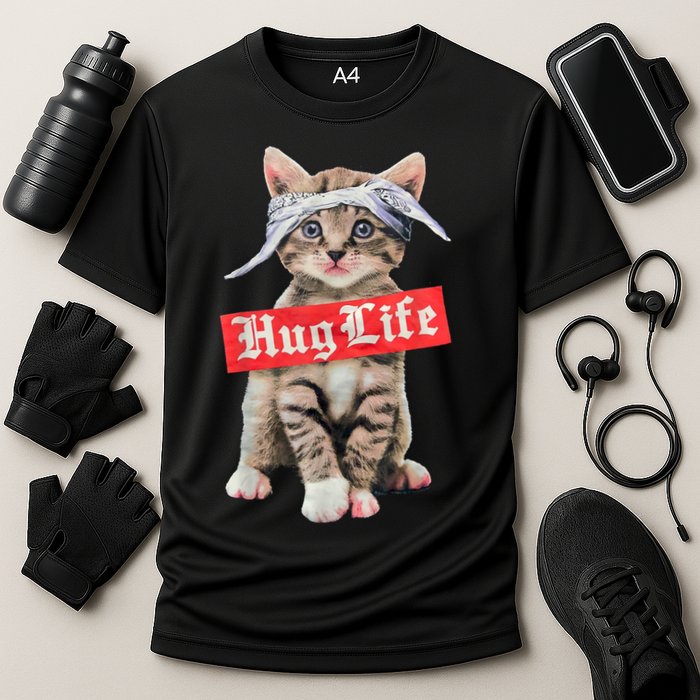 Hug Life Kitty Cat Hug Kitten Cooling Performance Crew T-Shirt