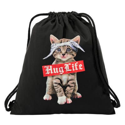 Hug Life Kitty Cat Hug Kitten Drawstring Bag