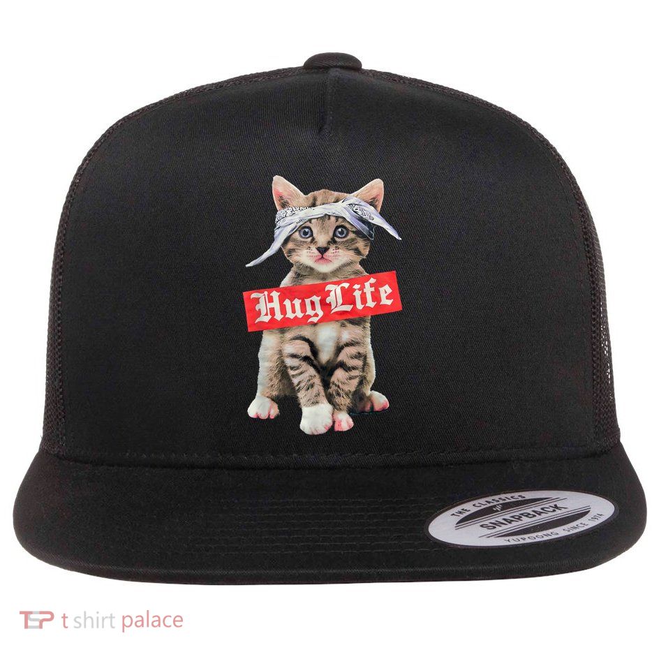 Hug Life Kitty Cat Hug Kitten Flatbill Hat