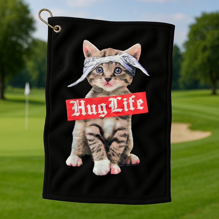 Hug Life Kitty Cat Hug Kitten Golf Towel