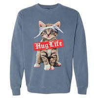 Hug Life Kitty Cat Hug Kitten Garment-Dyed Sweatshirt