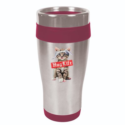 Hug Life Kitty Cat Hug Kitten 16oz Travel Tumbler