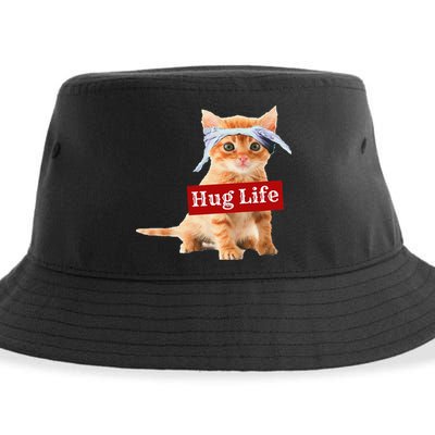 Hug Life Kitty Cat Thug Gansta Kitten Kitty Funny Gangster Sustainable Bucket Hat