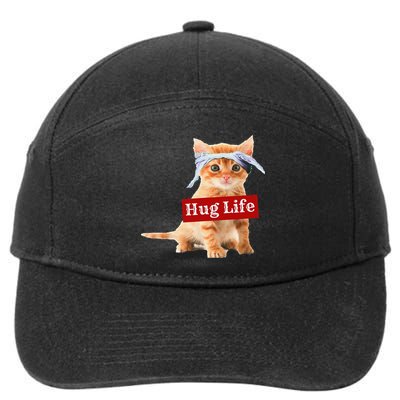 Hug Life Kitty Cat Thug Gansta Kitten Kitty Funny Gangster 7-Panel Snapback Hat