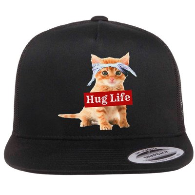 Hug Life Kitty Cat Thug Gansta Kitten Kitty Funny Gangster Flatbill Hat