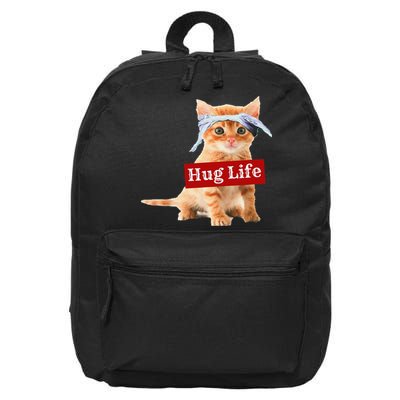 Hug Life Kitty Cat Thug Gansta Kitten Kitty Funny Gangster 16 in Basic Backpack
